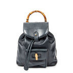 Gucci Mini Bamboo Backpack Navy Calfskin Leather