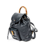Gucci Mini Bamboo Backpack Navy Calfskin Leather — view 2