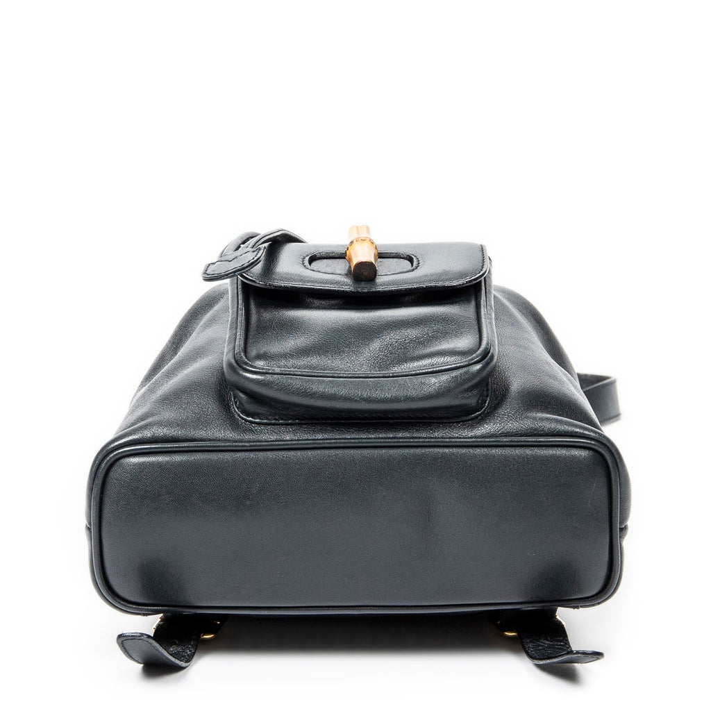 Gucci Mini Bamboo Backpack Navy Calfskin Leather — view 6