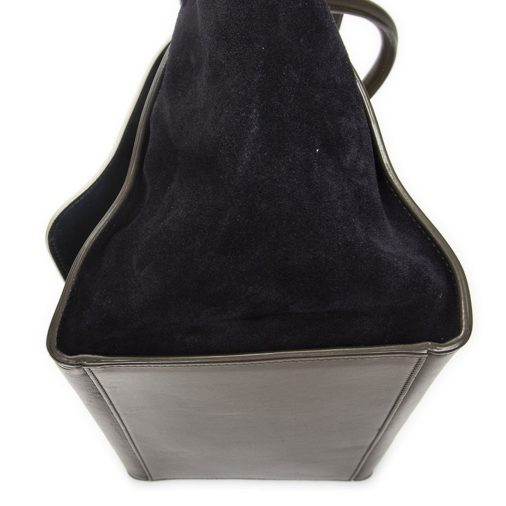 Celine Tricolor Ivory Navy Calfskin Leather Shoulder — view 8