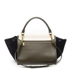 Celine Tricolor Ivory Navy Calfskin Leather Shoulder — view 5