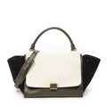 Celine Tricolor Ivory Navy Calfskin Leather Shoulder