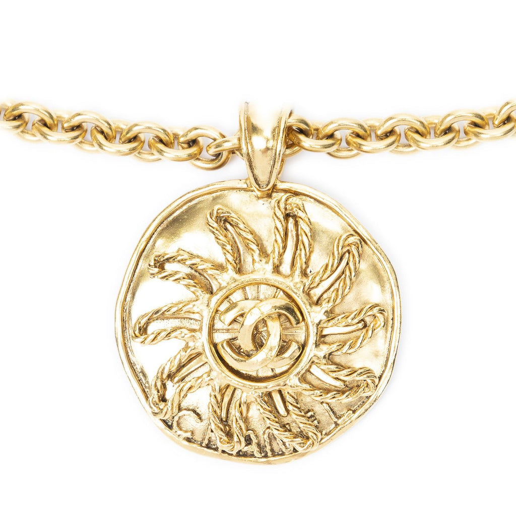 Chanel CC Logo Round Motif Necklace — view 2