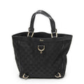 Gucci Small Abbey D Ring Tote Black GG Canvas