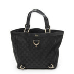 Gucci Small Abbey D Ring Tote Black GG Canvas