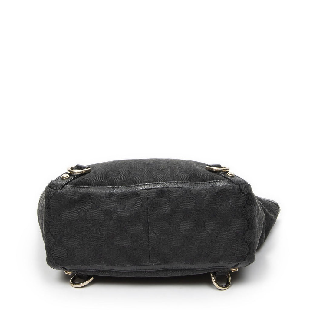 Gucci Small Abbey D Ring Tote Black GG Canvas — view 6