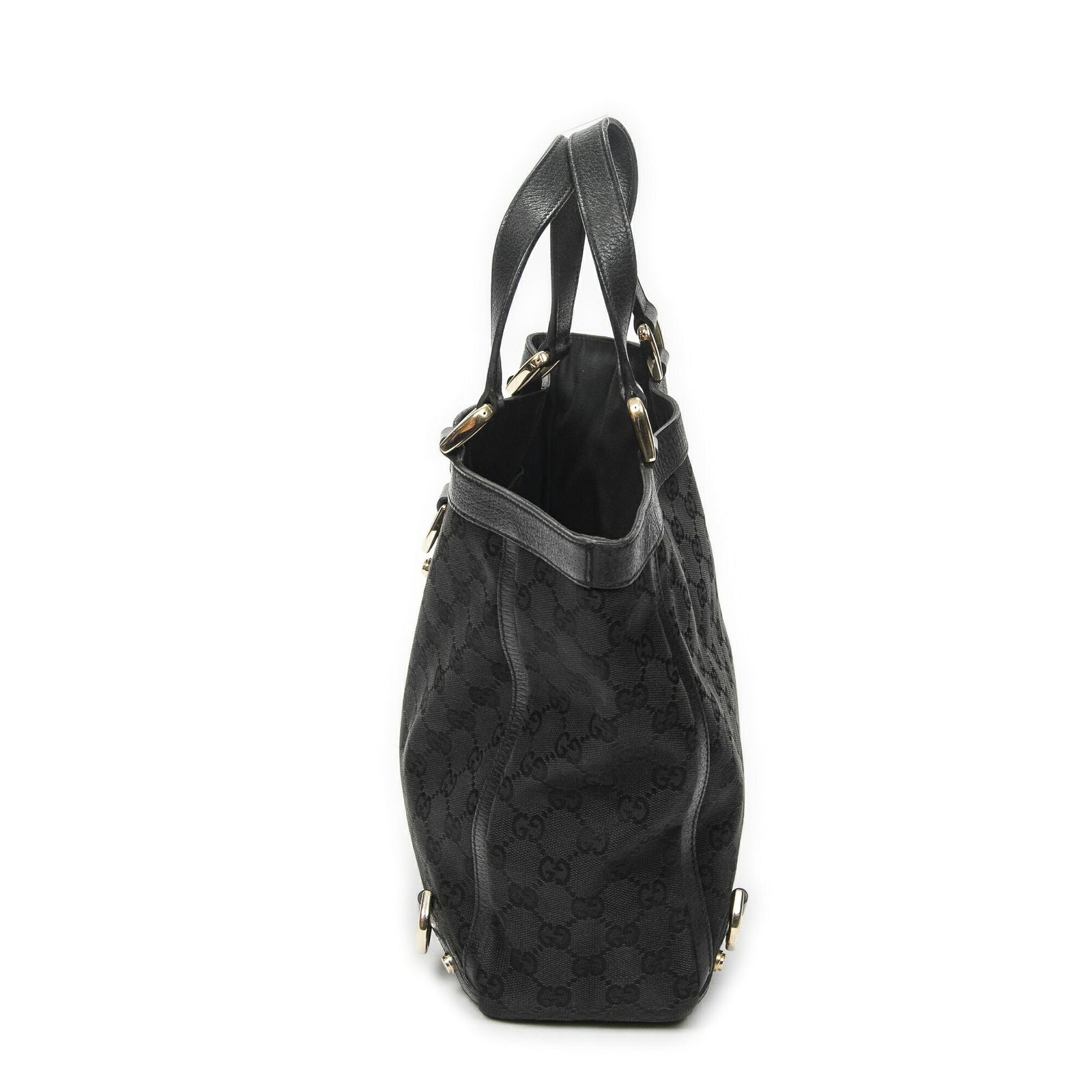Gucci Small Abbey D Ring Tote Black GG Canvas — view 3