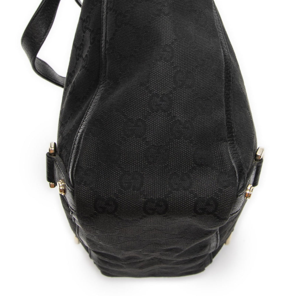 Gucci Small Abbey D Ring Tote Black GG Canvas — view 7