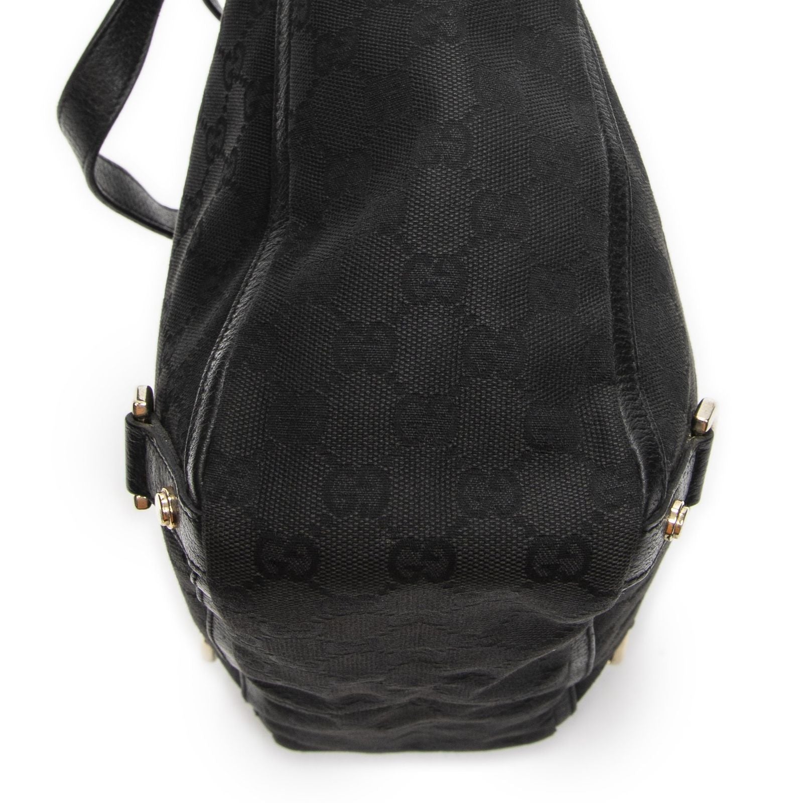 Gucci Small Abbey D Ring Tote Black GG Canvas — view 7
