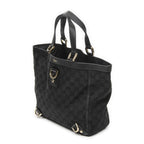 Gucci Small Abbey D Ring Tote Black GG Canvas — view 2