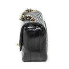 Chanel Square Classic Single Flap Black Chezblanc Quilted Calfskin Leather — view 3