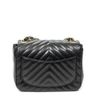 Chanel Square Classic Single Flap Black Chezblanc Quilted Calfskin Leather — view 5
