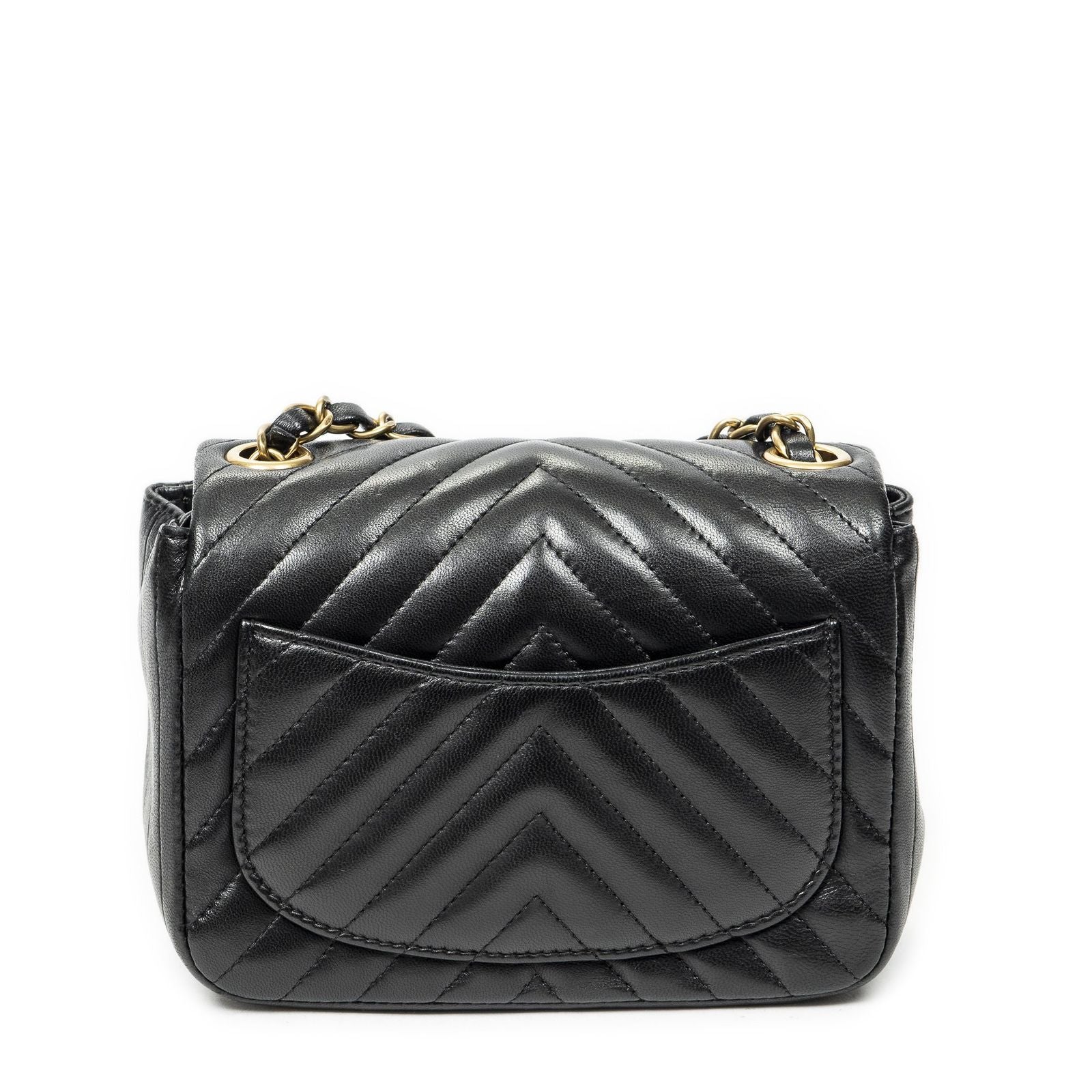 Chanel Square Classic Single Flap Black Chezblanc Quilted Calfskin Leather — view 5