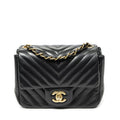 Chanel Square Classic Single Flap Black Chezblanc Quilted Calfskin Leather