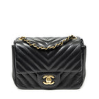 Chanel Square Classic Single Flap Black Chezblanc Quilted Calfskin Leather