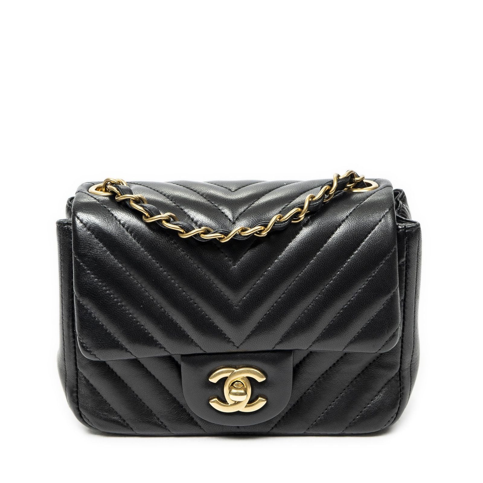 Chanel Square Classic Single Flap Black Chezblanc Quilted Calfskin Leather