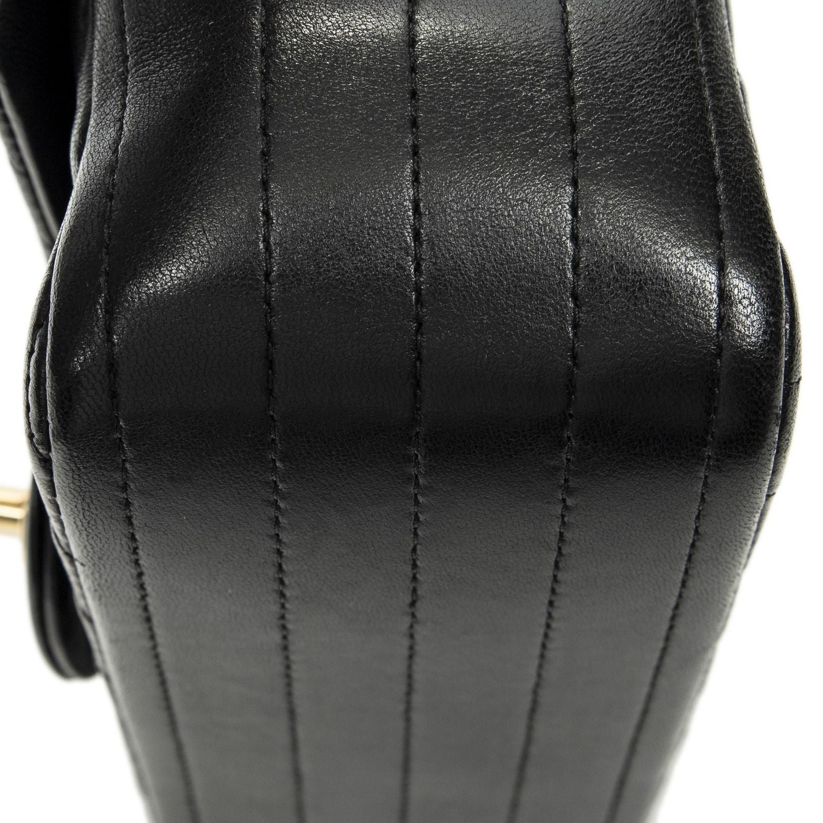 Chanel Square Classic Single Flap Black Chezblanc Quilted Calfskin Leather — view 8
