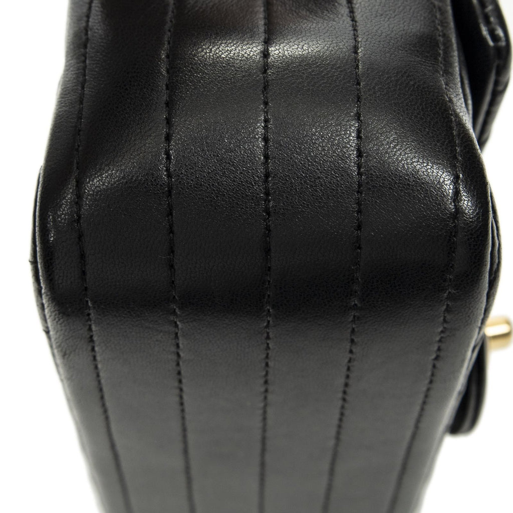 Chanel Square Classic Single Flap Black Chezblanc Quilted Calfskin Leather — view 7
