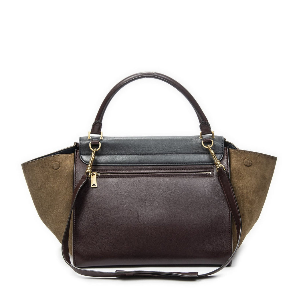 Celine Tricolor Gandhi Navy Brown Calfskin Leather Shoulder — view 5