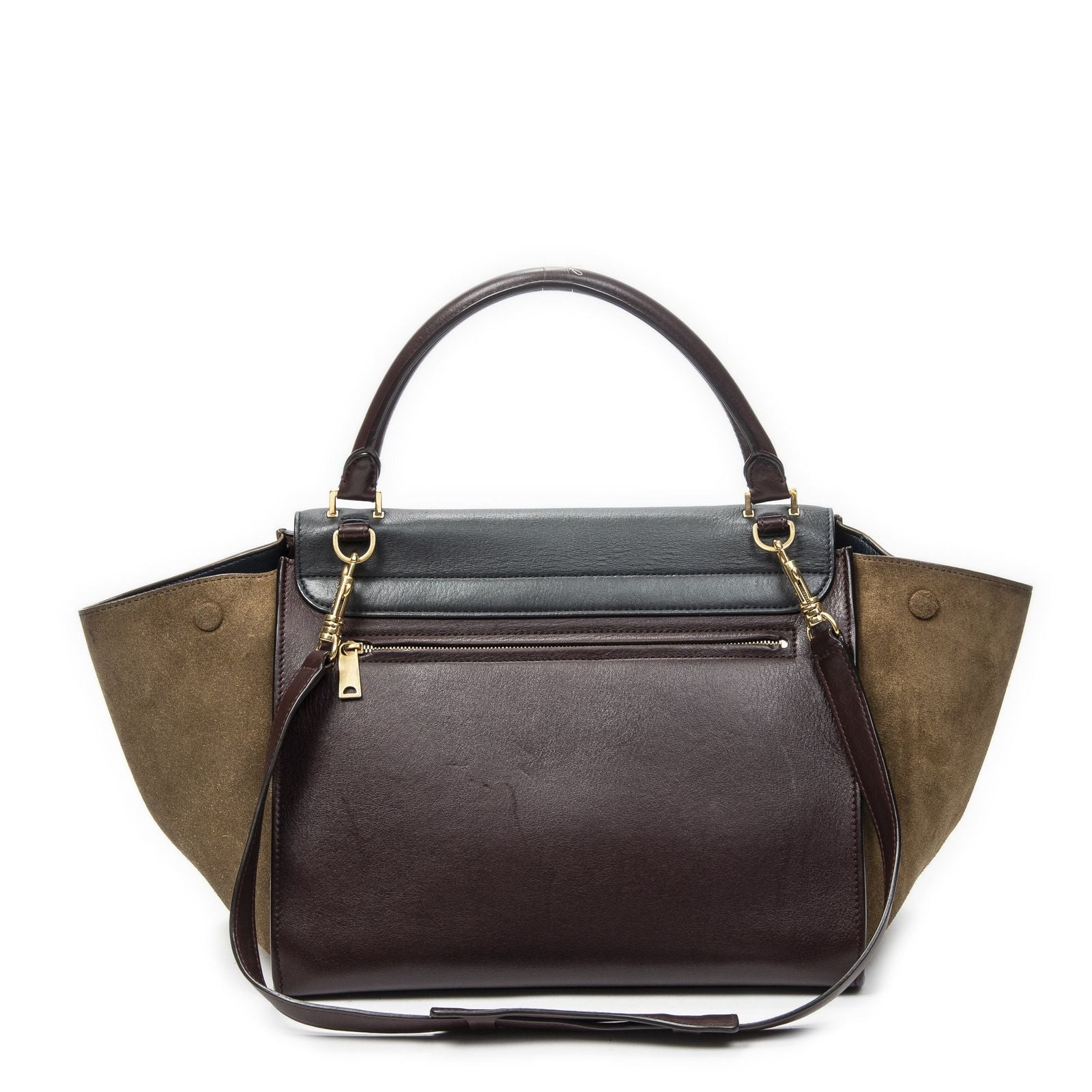 Celine Tricolor Gandhi Navy Brown Calfskin Leather Shoulder — view 5