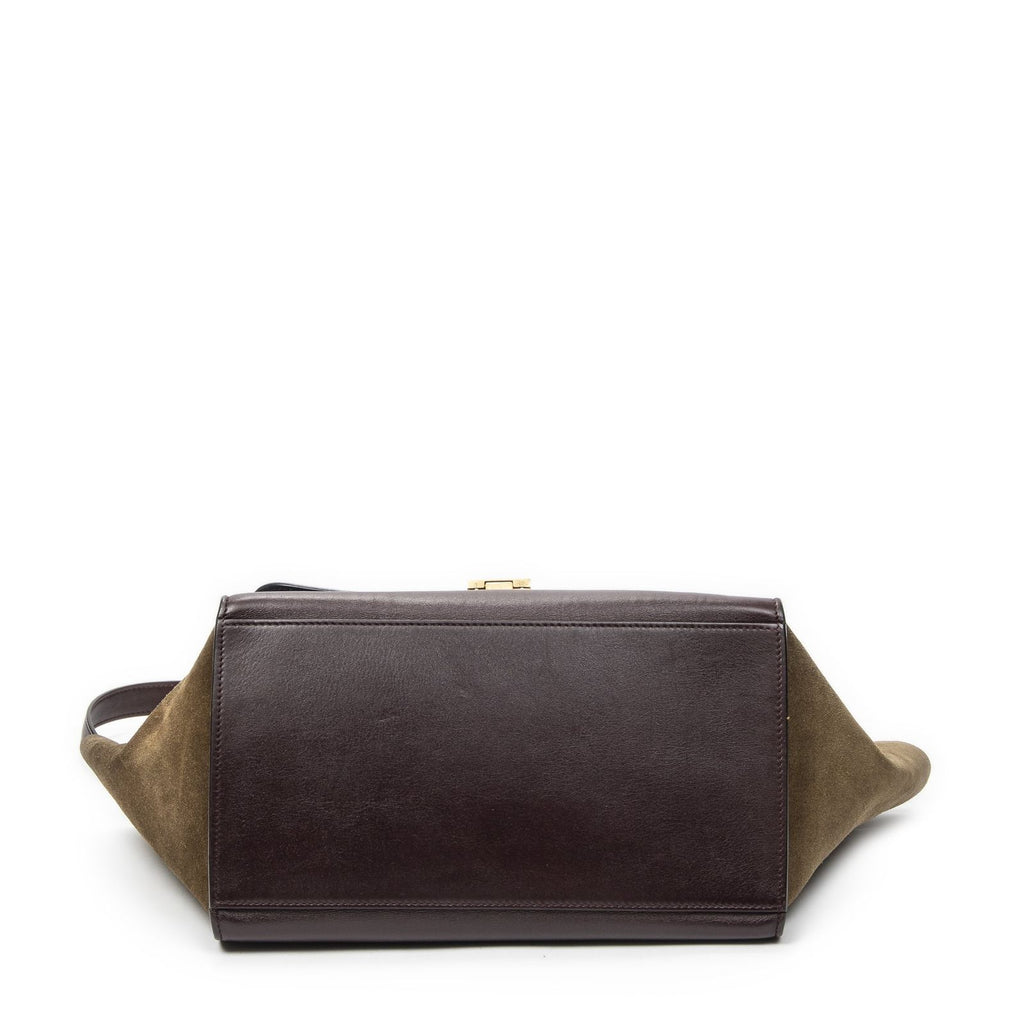 Celine Tricolor Gandhi Navy Brown Calfskin Leather Shoulder — view 6