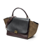 Celine Tricolor Gandhi Navy Brown Calfskin Leather Shoulder — view 2