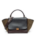 Celine Tricolor Gandhi Navy Brown Calfskin Leather Shoulder