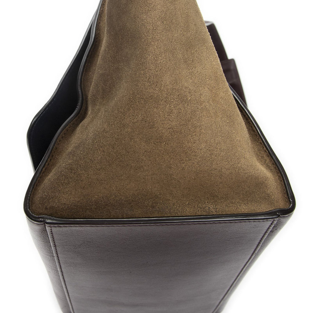 Celine Tricolor Gandhi Navy Brown Calfskin Leather Shoulder — view 8
