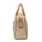 Celine Vintage Mini Boston Beige Brown Macadam Canvas Handbag — view 3