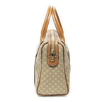 Celine Vintage Mini Boston Beige Brown Macadam Canvas Handbag — view 4