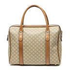 Celine Vintage Mini Boston Beige Brown Macadam Canvas Handbag — view 5