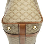 Celine Vintage Mini Boston Beige Brown Macadam Canvas Handbag — view 7