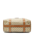 Celine Vintage Mini Boston Beige Brown Macadam Canvas Handbag — view 6