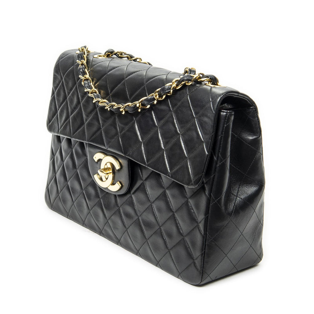 Chanel Maxi Jumbo XL Flap Black Quilted Lambskin Leather — view 2