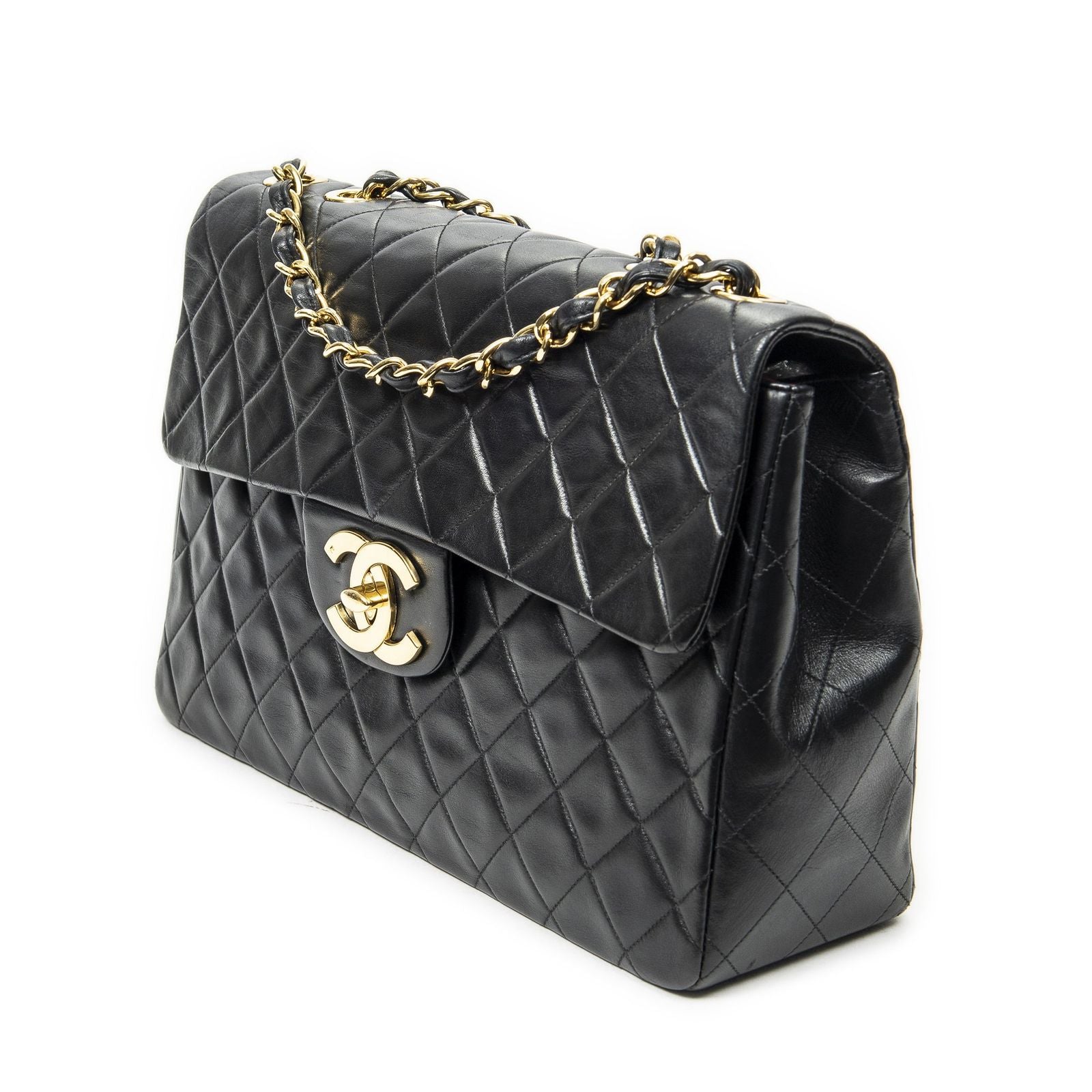 Chanel Maxi Jumbo XL Flap Black Quilted Lambskin Leather — view 2