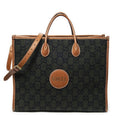 Gucci GG Script Tote Black Brown Canvas