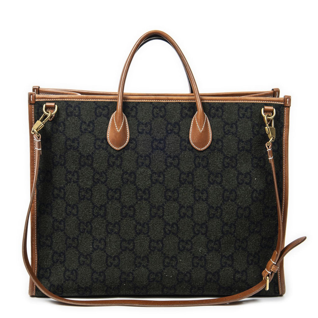 Gucci GG Script Tote Black Brown Canvas — view 5