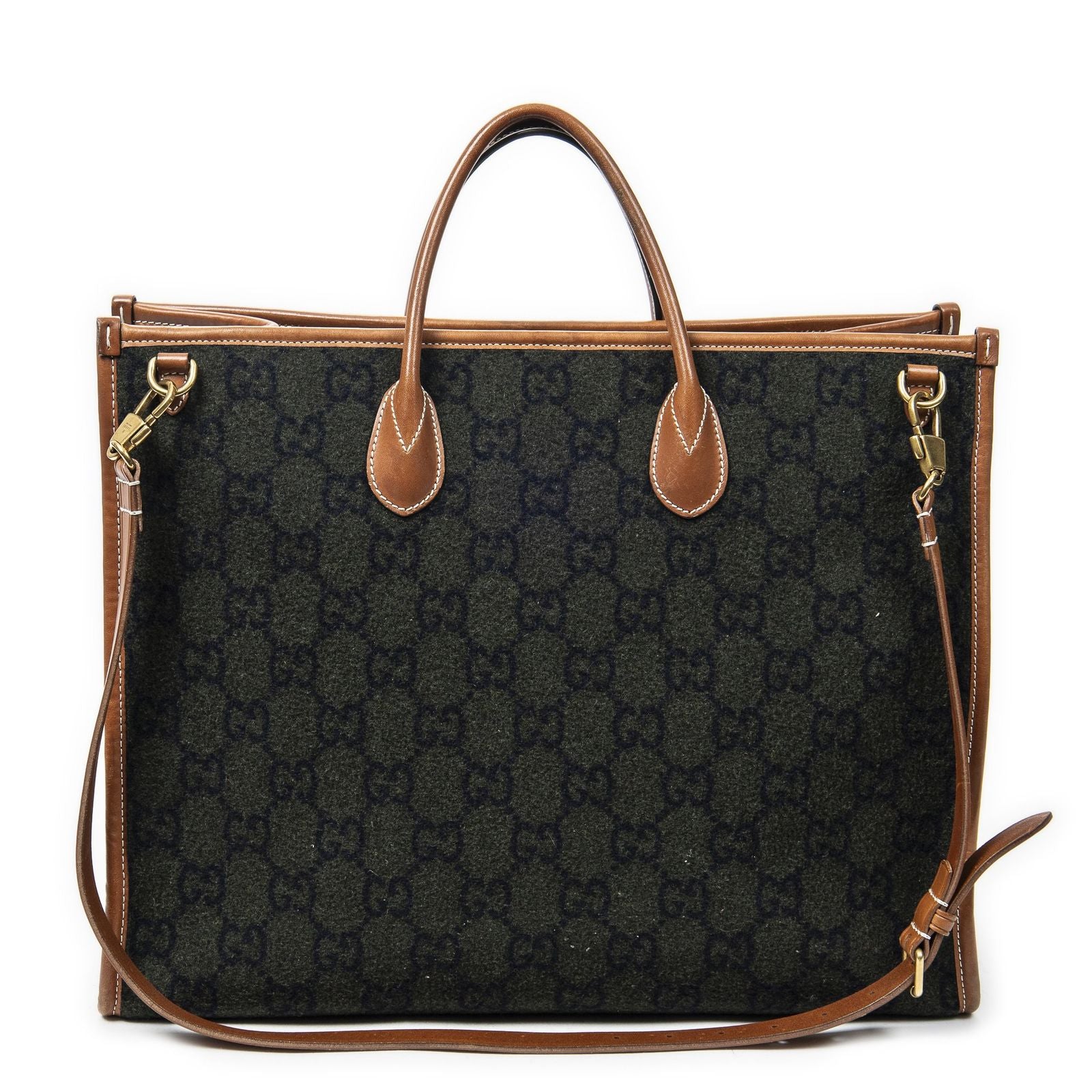 Gucci GG Script Tote Black Brown Canvas — view 5