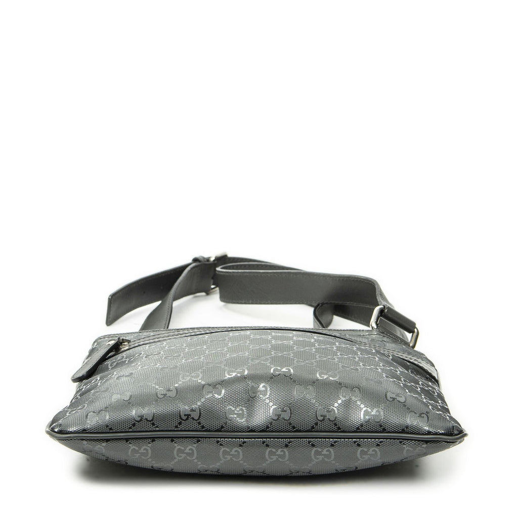 Gucci Square Front Zip Cross Gray Print Canvas Shoulder — view 6
