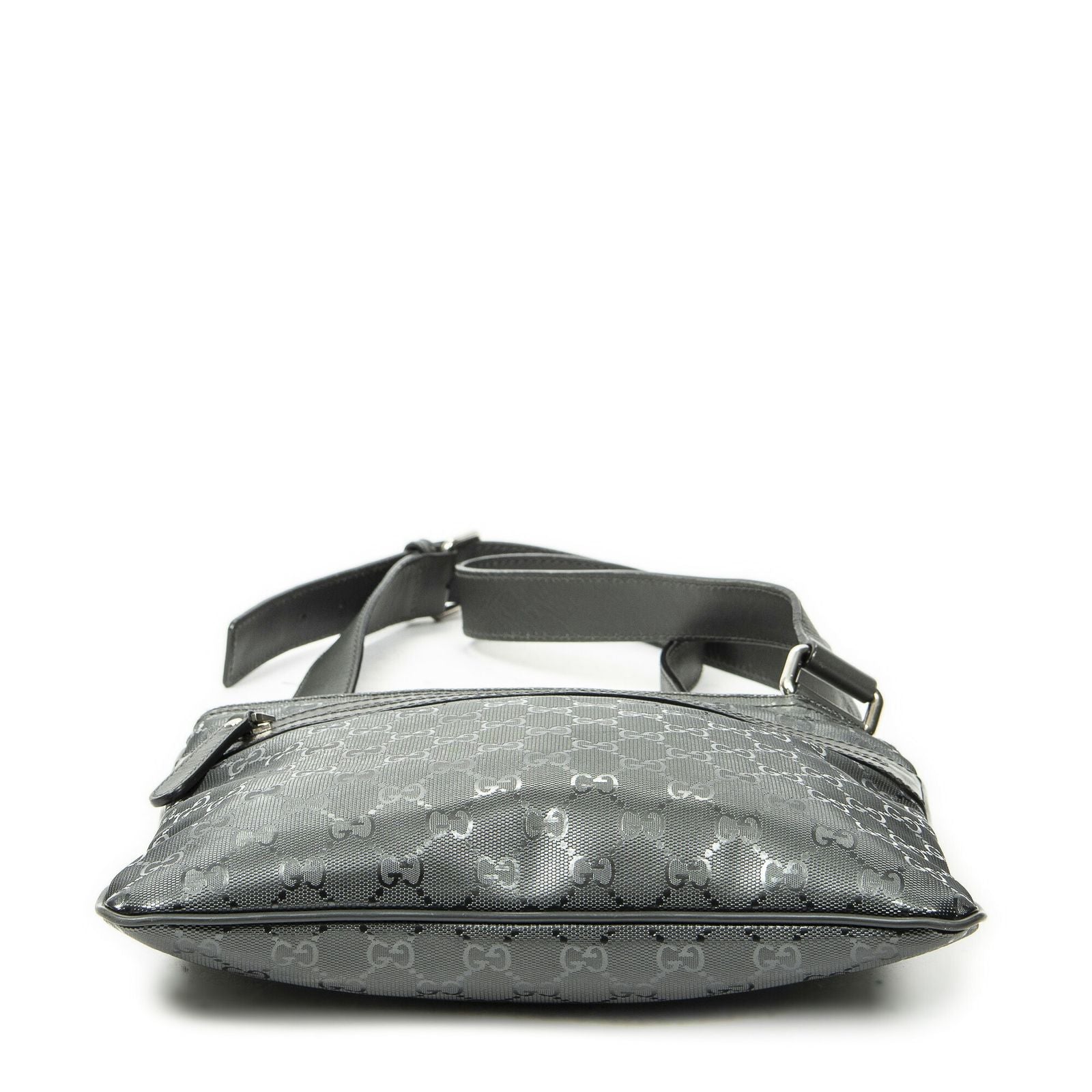 Gucci Square Front Zip Cross Gray Print Canvas Shoulder — view 6