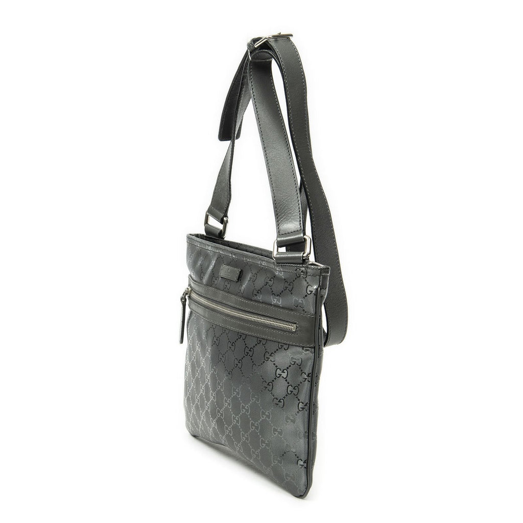 Gucci Square Front Zip Cross Gray Print Canvas Shoulder — view 2