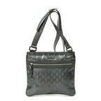 Gucci Square Front Zip Cross Gray Print Canvas Shoulder