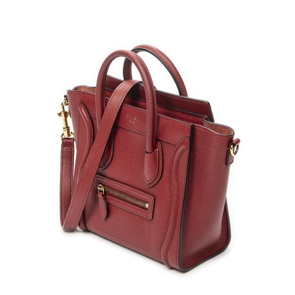 Celine Nano Luggage Red Grain Calf Leather — view 2