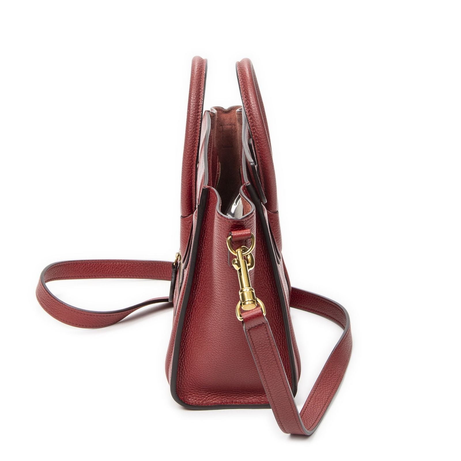 Celine Nano Luggage Red Grain Calf Leather — view 3