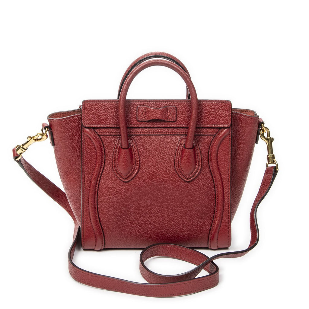 Celine Nano Luggage Red Grain Calf Leather — view 5