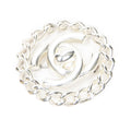 Chanel CC Turnlock Motif Brooch Silver Plating