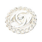 Chanel CC Turnlock Motif Brooch Silver Plating