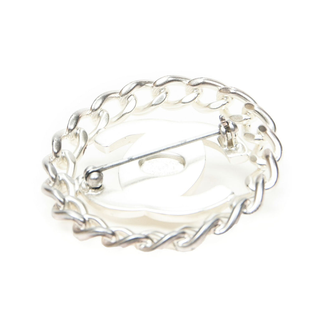 Chanel CC Turnlock Motif Brooch Silver Plating — view 2
