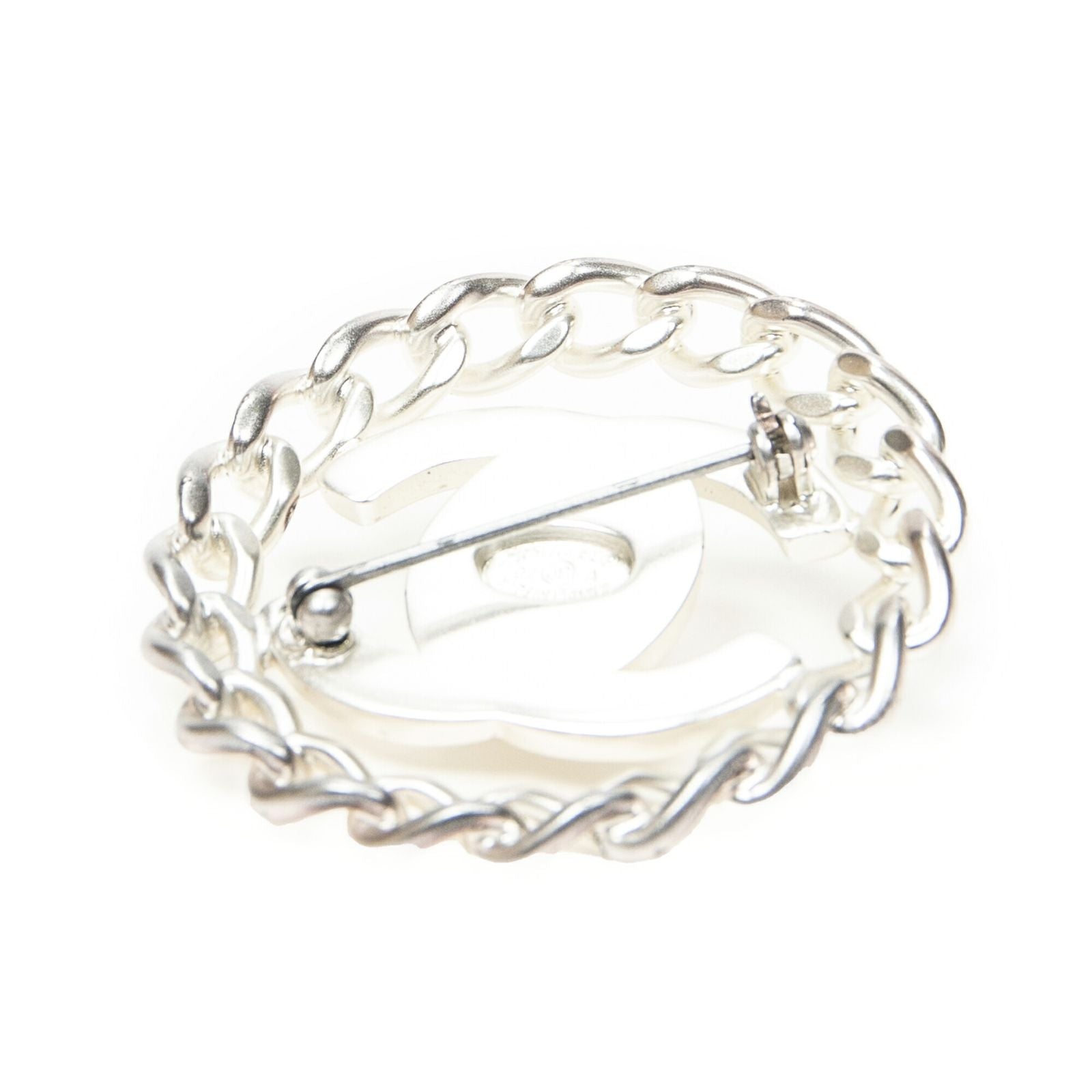 Chanel CC Turnlock Motif Brooch Silver Plating — view 2