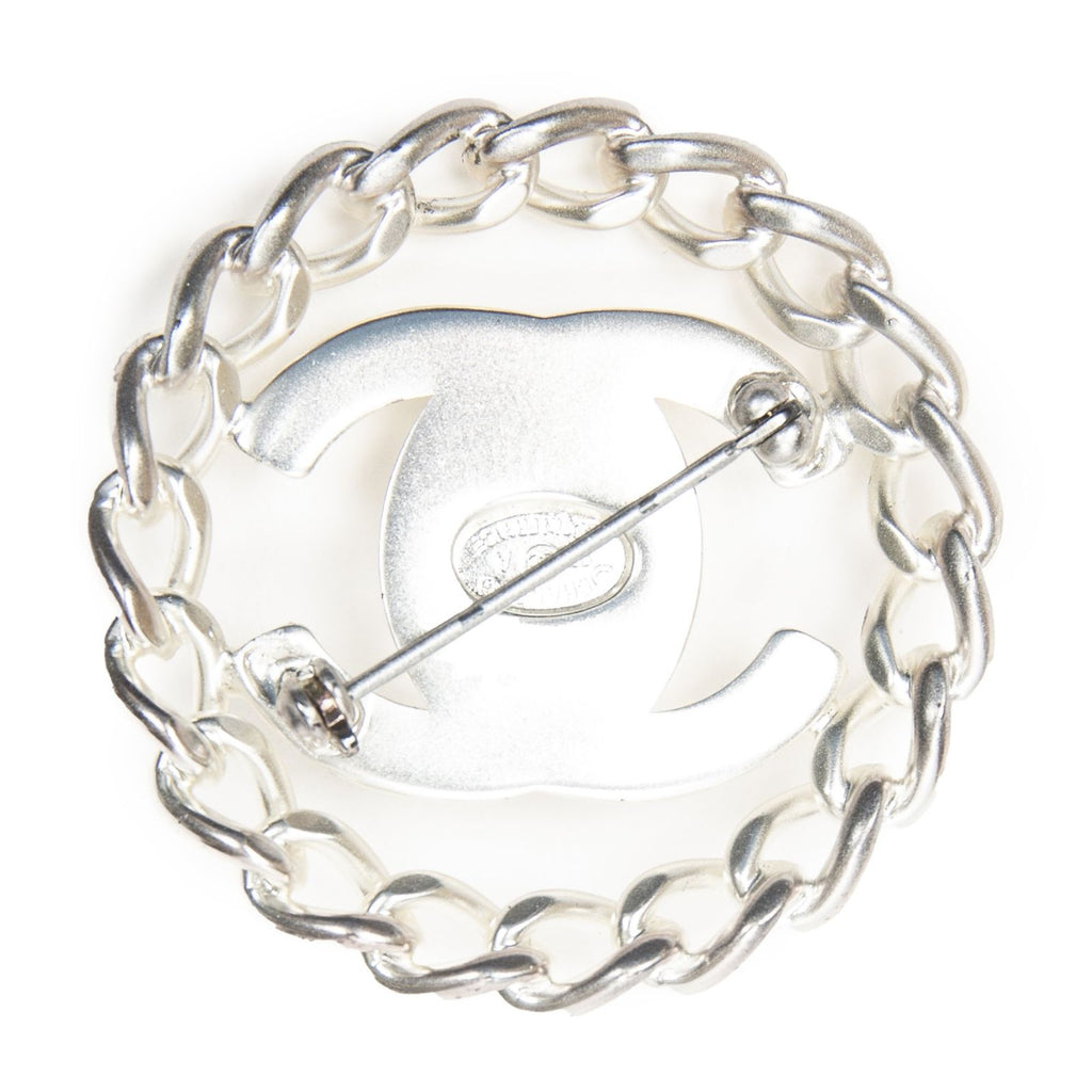 Chanel CC Turnlock Motif Brooch Silver Plating — view 3